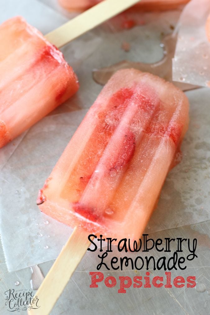 Strawberry Lemonade Popsicles - Diary of a Recipe Collector