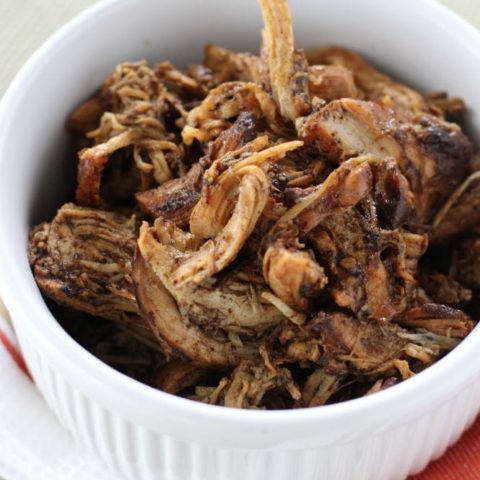 Slow Cooker Balsamic Chicken - Easy flavorful shredded balsamic chicken cooked in the crock pot and ready for so many dishes like wraps and sandwiches.