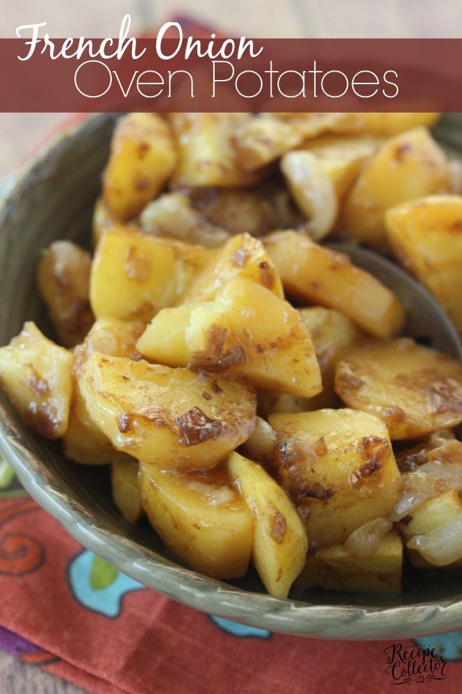 French Onion Oven Potatoes - An easy roasted potato side dish packed with flavor from French Onion soup!