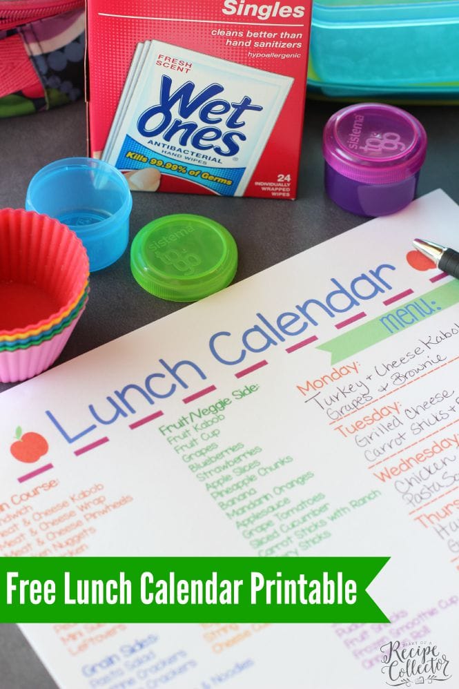 Free Lunch Calendar Printable