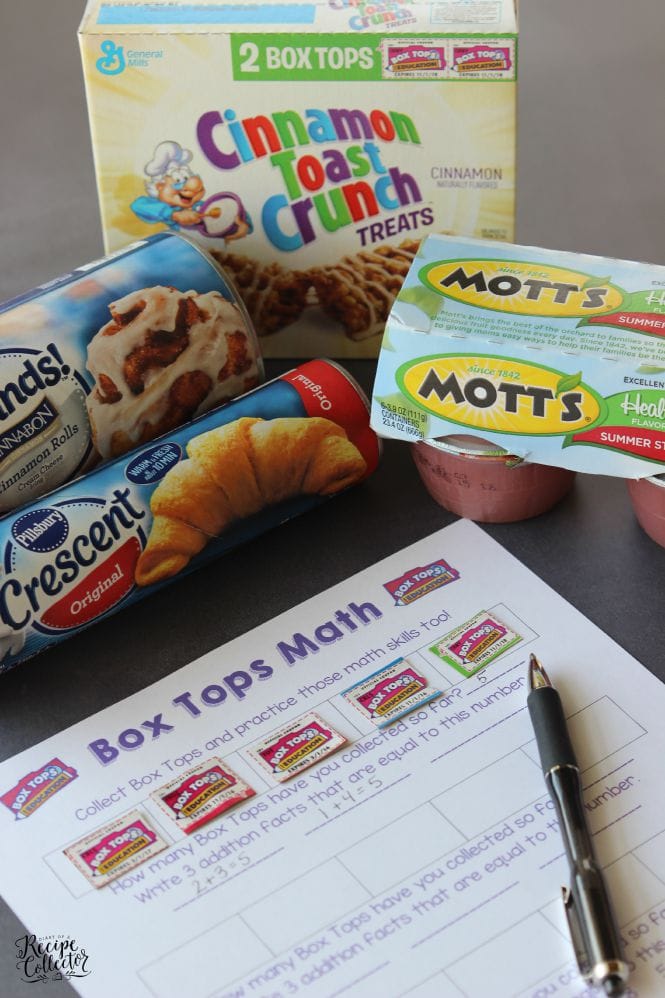 Box Tops Math Printable - A fun and educational way to collect Box Tops and help your school!