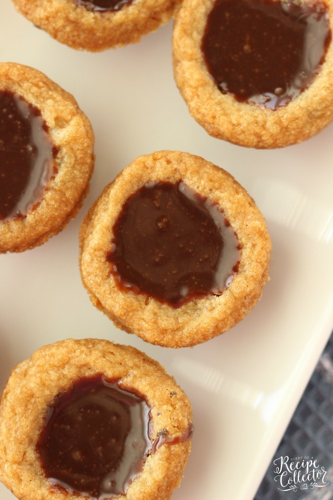 Nutella Ganache Cookie Cups - Only 3 ingredients needed to make these little bites of goodness! 