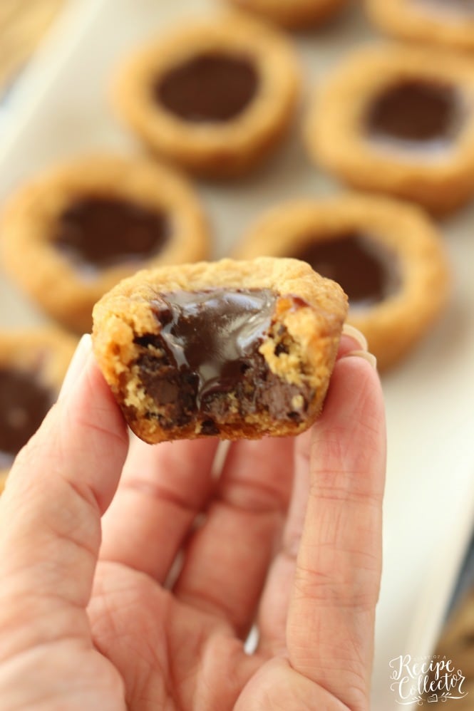 Nutella Ganache Cookie Cups - Only 3 ingredients needed to make these little bites of goodness! 