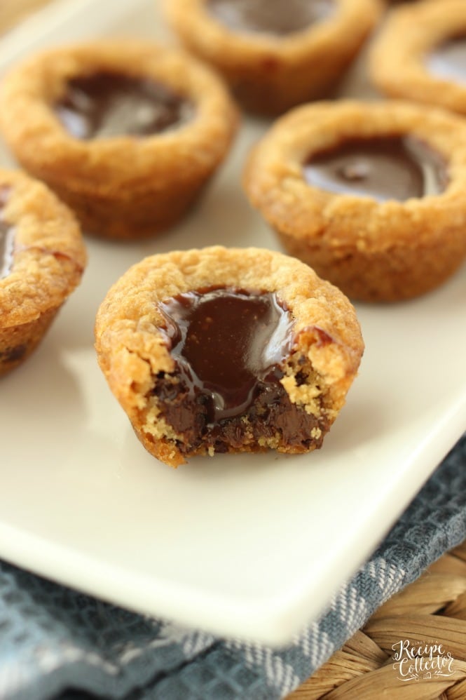 Nutella Ganache Cookie Cups - Only 3 ingredients needed to make these little bites of goodness!