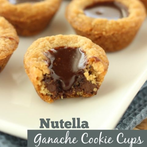 Nutella Ganache Cookie Cups - Only 3 ingredients needed to make these little bites of goodness!