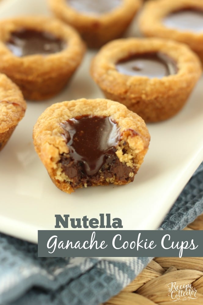 Nutella Ganache Cookie Cups - Only 3 ingredients needed to make these little bites of goodness!