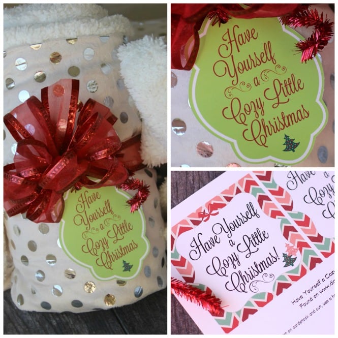 Cozy Little Christmas Tag and Blanket Gift Idea - Perfect gift idea for teachers, friends, and family. Two Christmas tag options FREE to print.