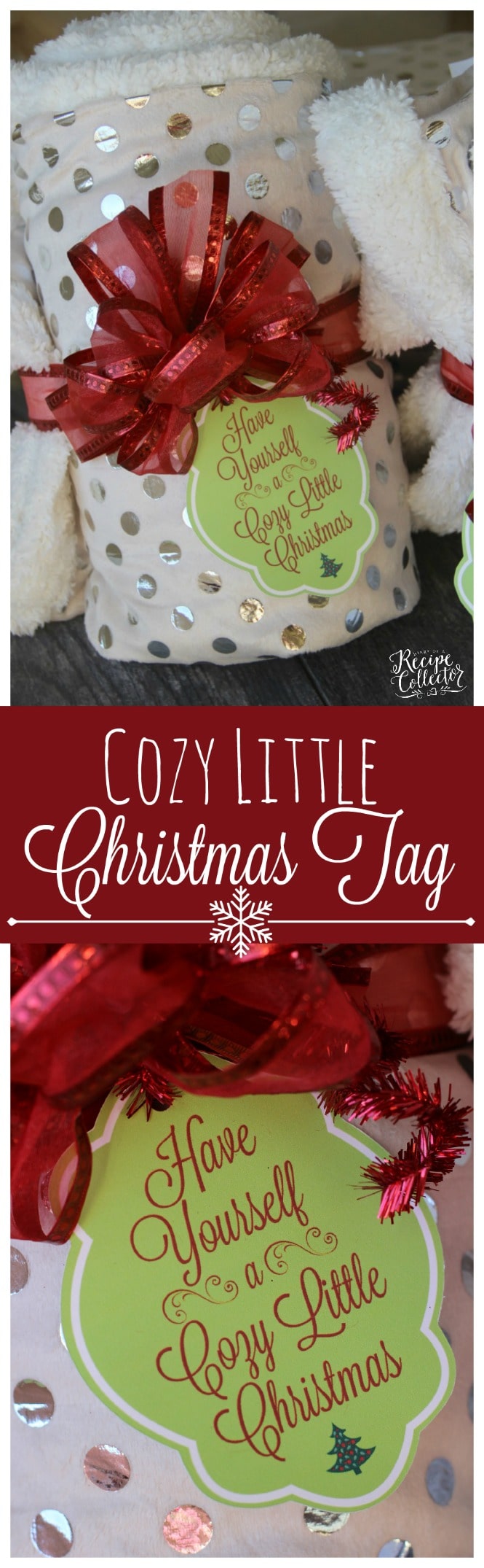 Cozy Little Christmas Tag and Blanket Gift Idea - Perfect gift idea for teachers, friends, and family. Two Christmas tag options FREE to print.