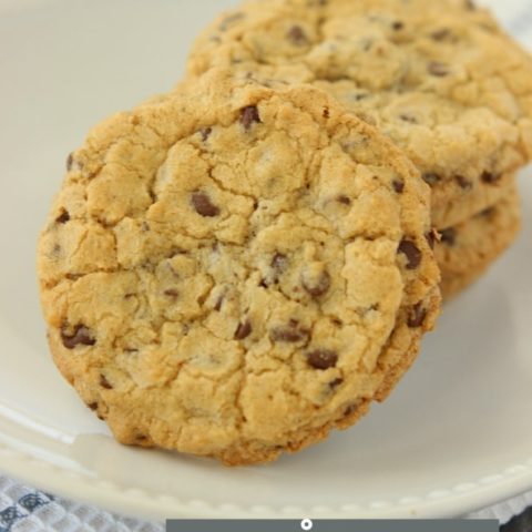 Crispy Chocolate Chip Cookies - The perfect crispy yet chewy cookie that is super quick and easy to make with no chilling of dough required!