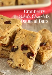 Cranberry White Chocolate Oatmeal Bars