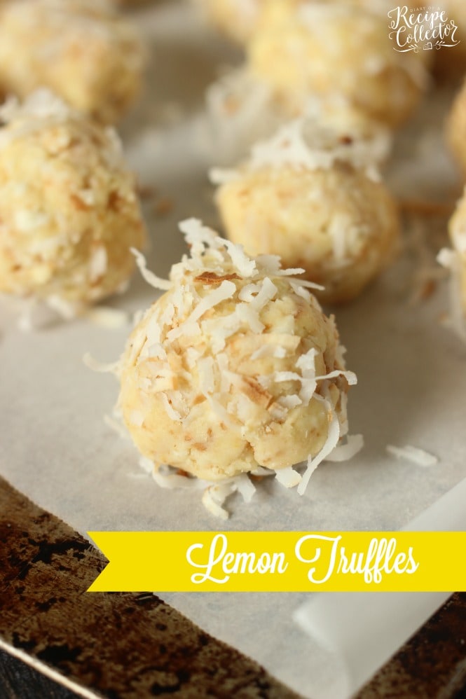 Lemon Truffles - These are a lemon lover's delight and made with only a few ingredients. No baking required!
