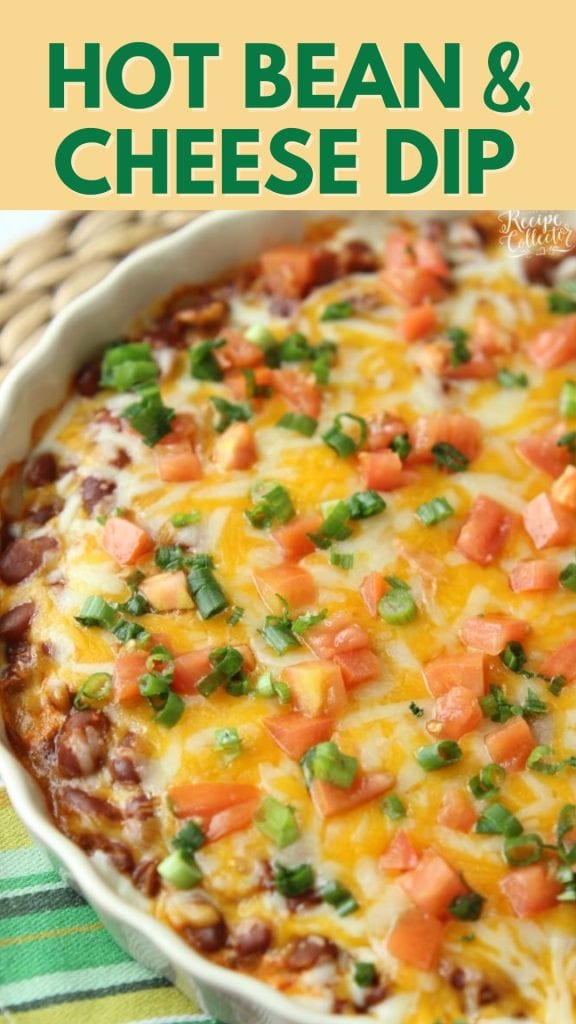 Hot Bean & Cheese Dip - A quick oven-baked dip made with cream cheese, chili beans, salsa, and melty cheese!