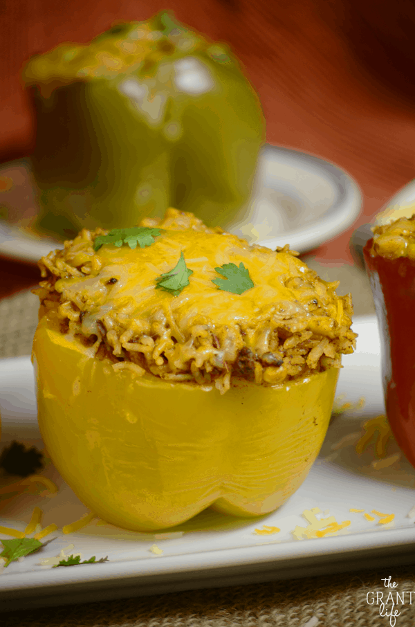 Weekly Family Meal Plan - Southwest Crock Pot Stuffed Peppers