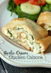 Garlic Cream Chicken Calzone