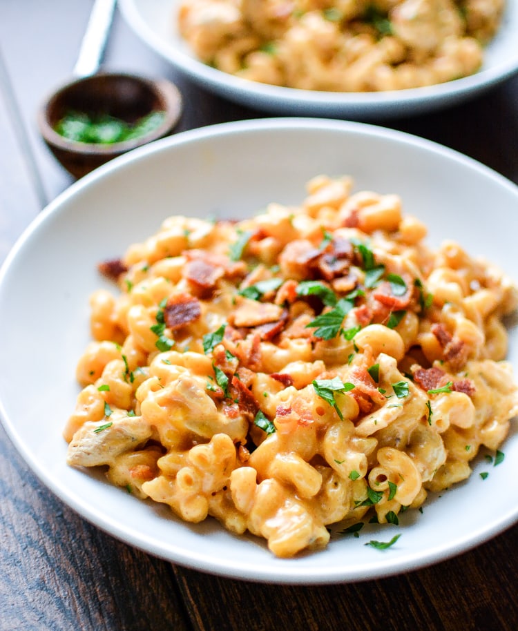 Stove Top Mac and Cheese with Bacon and Chicken