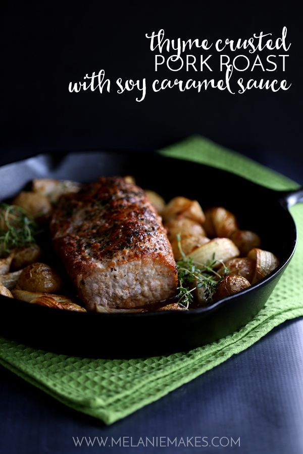 Thyme Crusted Pork Roast with Soy Caramel Sauce