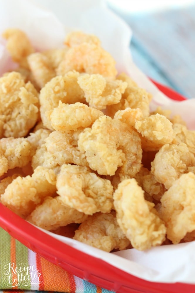 Easy Popcorn Fried Shrimp - This recipe has the key to getting that light, tender, and flaky crust on shrimp!