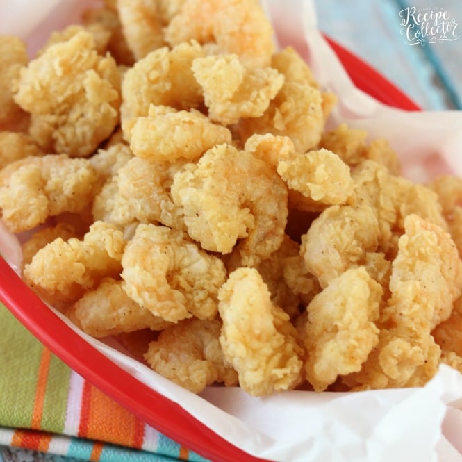 Easy Popcorn Fried Shrimp - This recipe has the key to getting that light, tender, and flaky crust on shrimp!