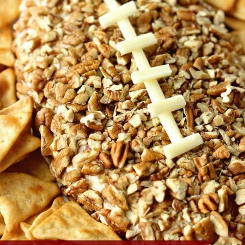 Football Cheese Ball - A fun appetizer recipe that is super easy and perfect for game day snacking!