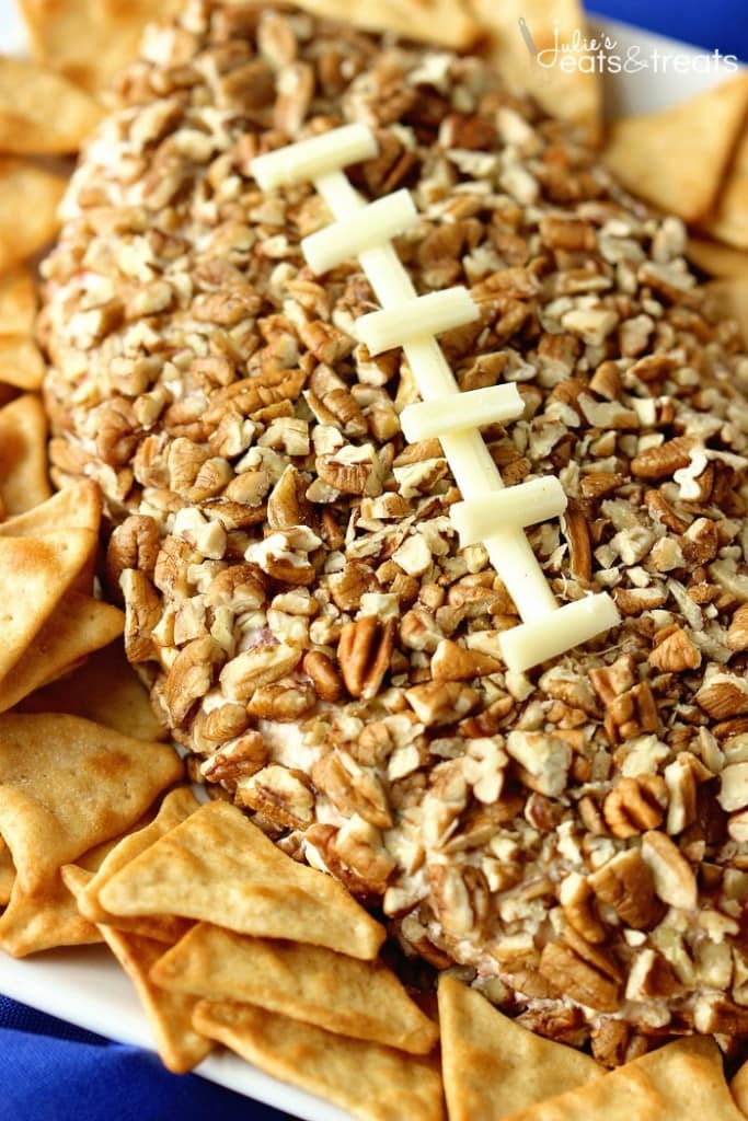 Football Cheese Ball - A fun appetizer recipe that is super easy and perfect for game day snacking!