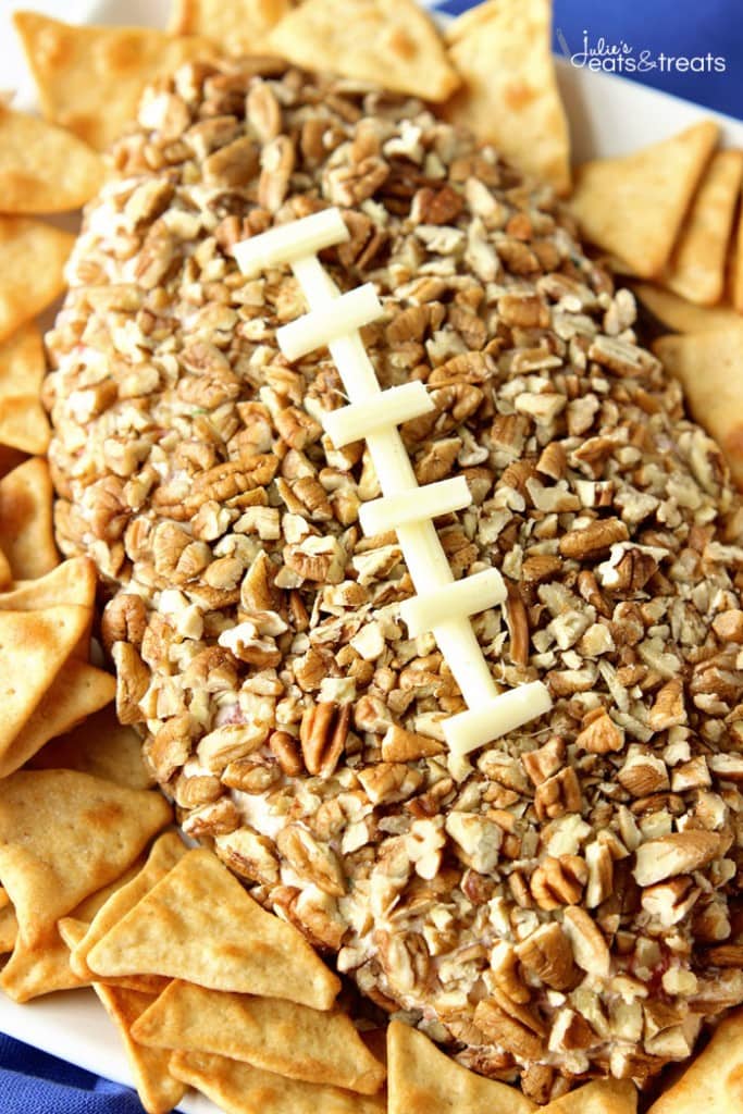 Football Cheese Ball - A fun appetizer recipe that is super easy and perfect for game day snacking!