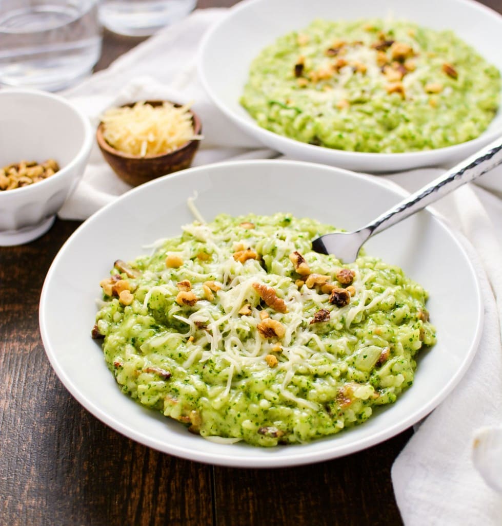 Weekly Family Meal Plan - Risotto with Kale, Pesto, and Bacon 
