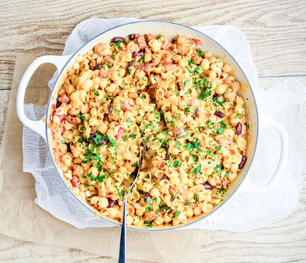 Weekly Family Meal Plan - Chicken and Chirizo Chili Mac and Cheese