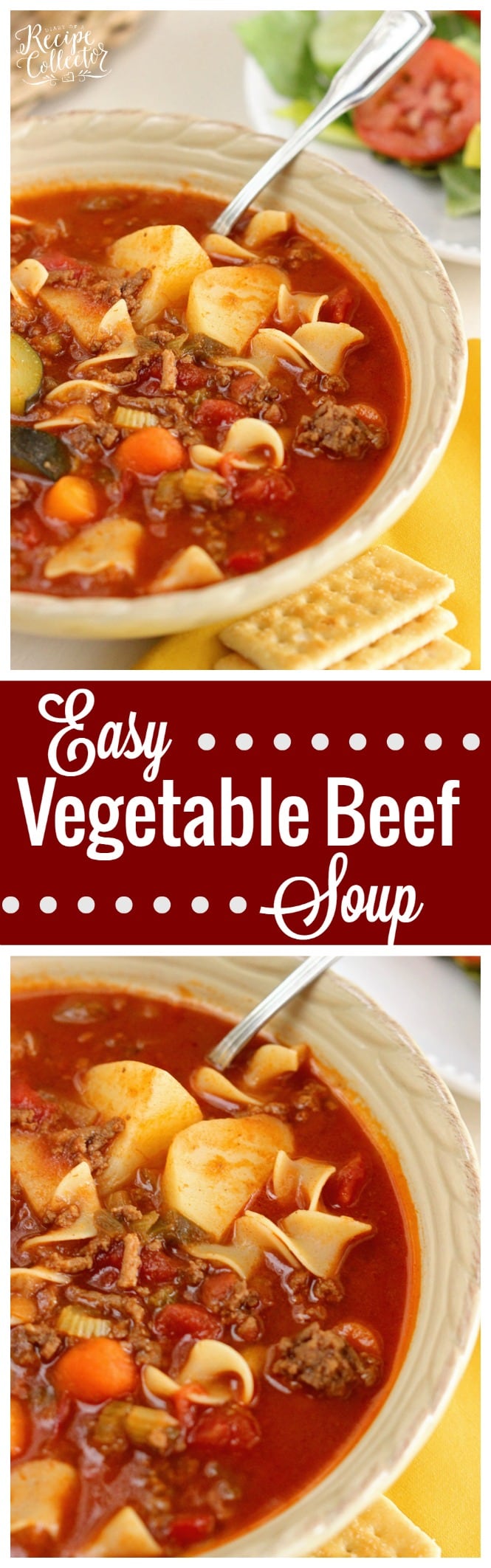 Easy Vegetable Beef Soup - A hearty comforting classic meal with ground beef that is easy to prepare.