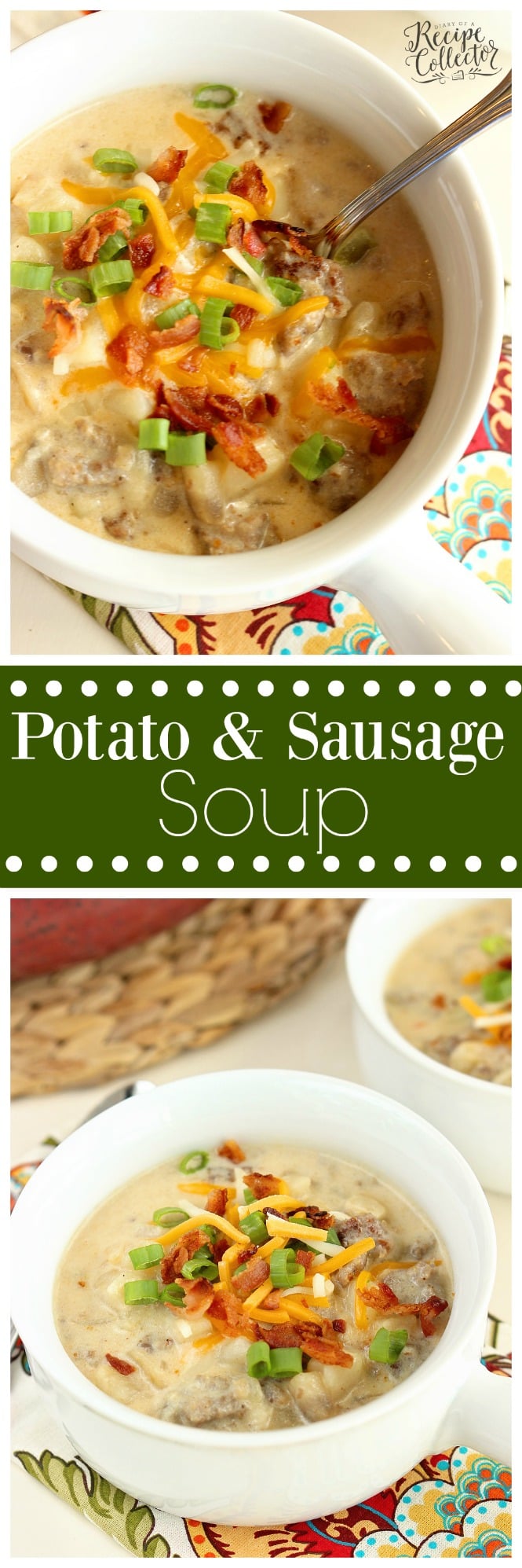 Potato & Sausage Soup - A hearty soup filled with breakfast sausage and frozen hash brown potatoes making it a quick and easy soup recipe idea!