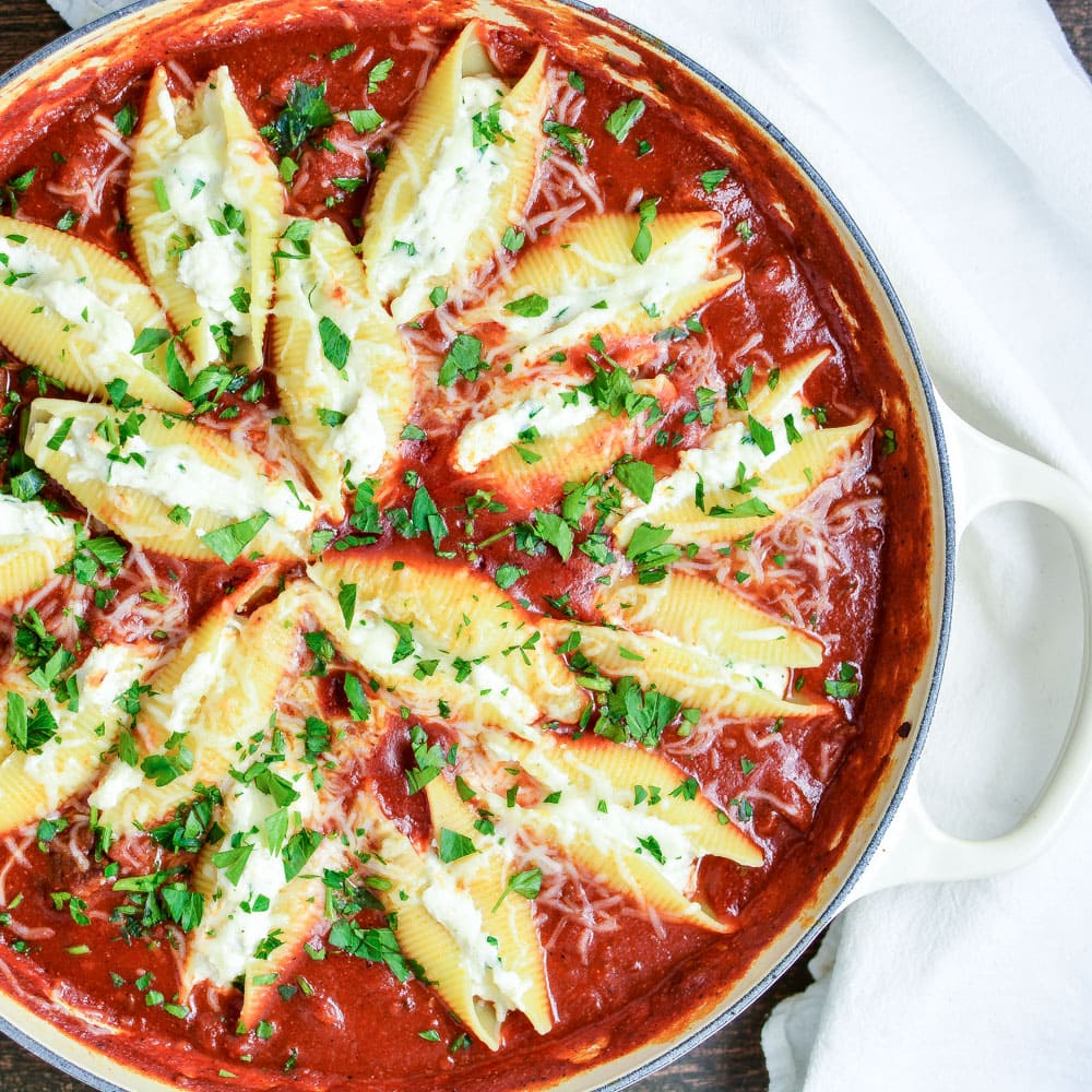 Weekly Family Meal Plan - Skillet Stuffed Shells
