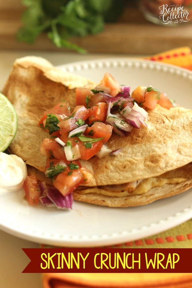 Skinny Crunch Wrap - An easy and light lunch idea garnished with a fresh pico salsa.