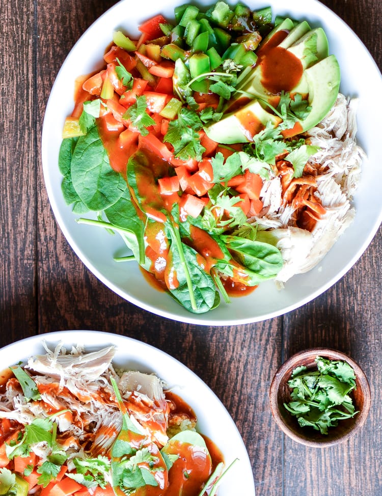 Weekly Family Meal Plan -Thai Chopped Chicken Salad Quinoa Bowls