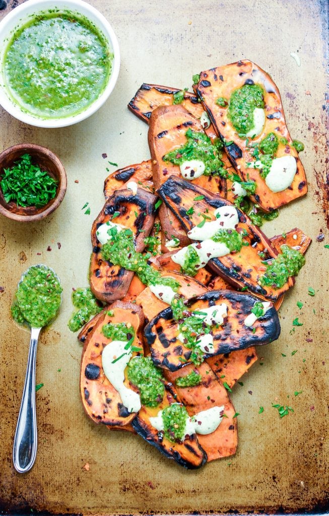 Weekly Family Meal Plan - Grilled Sweet Potatoes