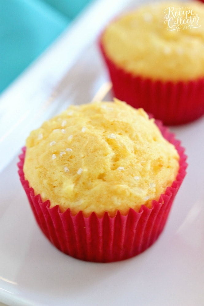 Pina Colada Muffins - These super EASY and delicious muffins filled with pineapple and coconut only require 5 ingredients! 