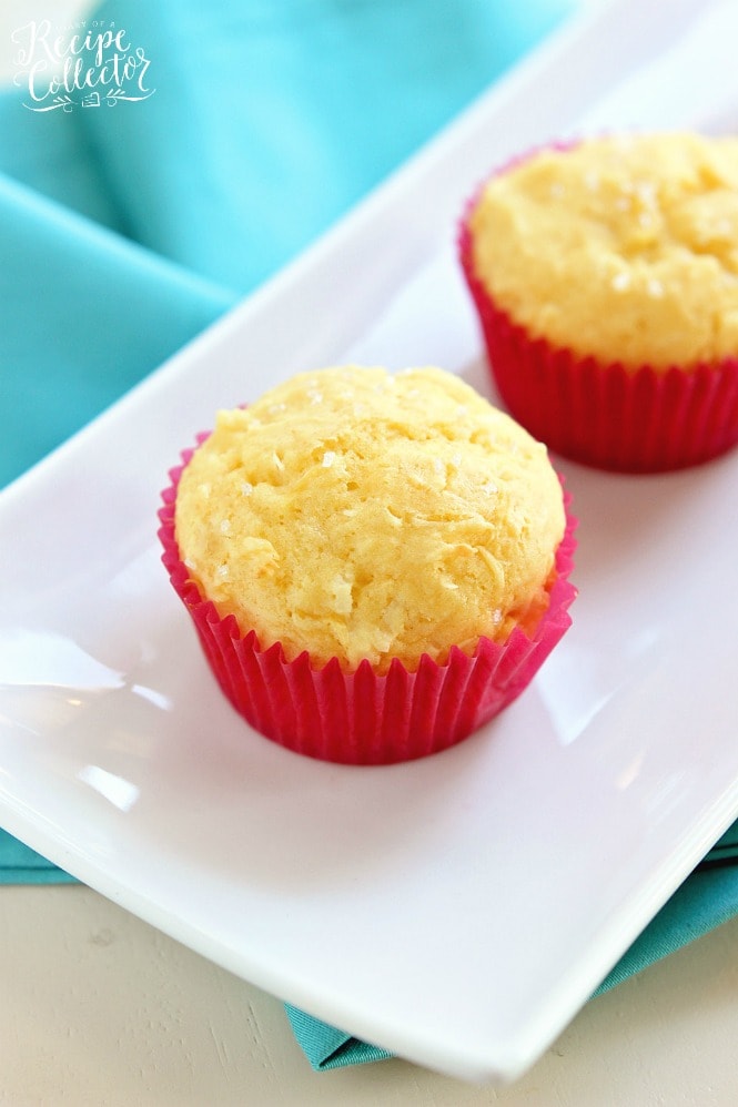 Pina Colada Muffins - These super EASY and delicious muffins filled with pineapple and coconut only require 5 ingredients! 