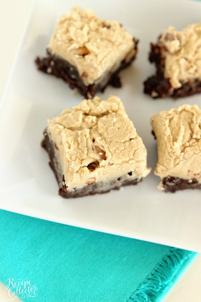 Praline Brownies - Decadent fudge brownies topped with a perfect praline icing!