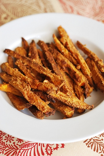Weekly Family Meal Plan - Peanut Butter Crusted Sweet Potato Fries
