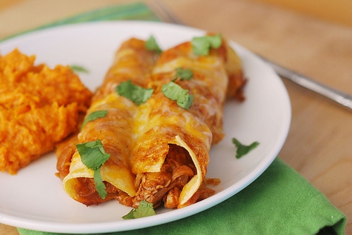 Weekly Family Meal Plan - Chicken Enchiladas with Red Chile Sauce