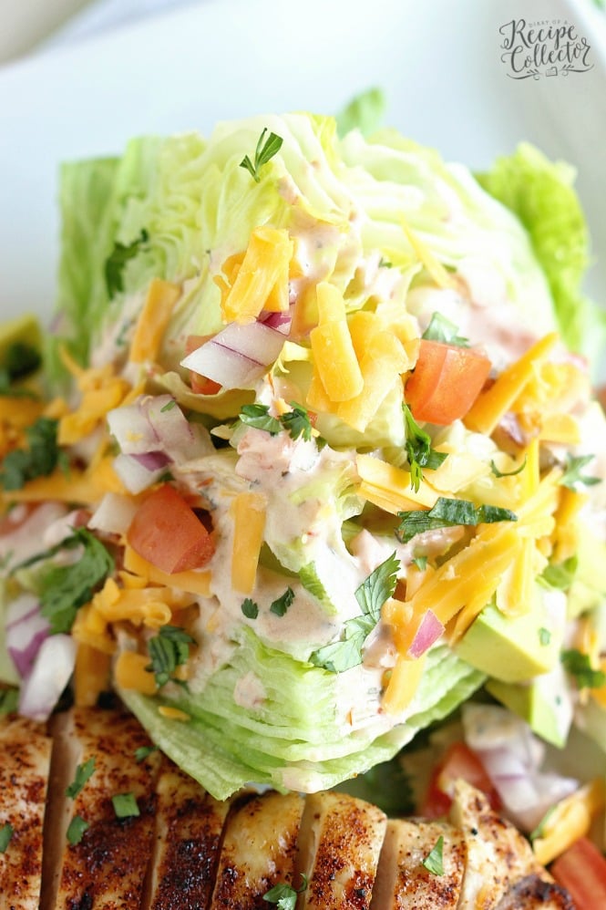 This Chicken Fajita Wedge Salad is a perfect way to enjoy fajitas in a light, healthy, and low-carb way!