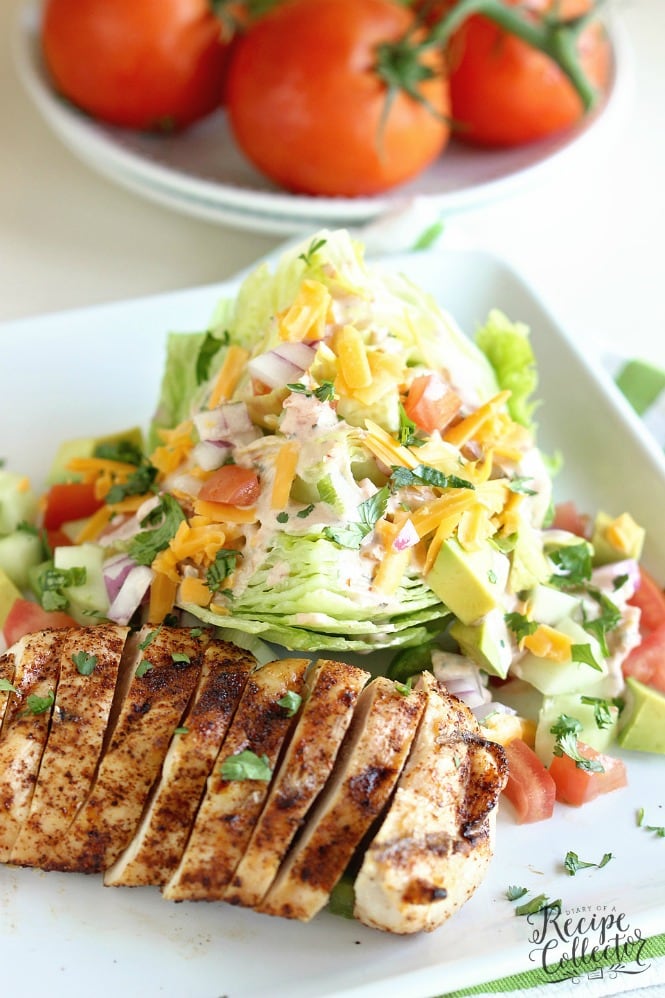 This Chicken Fajita Wedge Salad is a perfect way to enjoy fajitas in a light, healthy, and low-carb way!