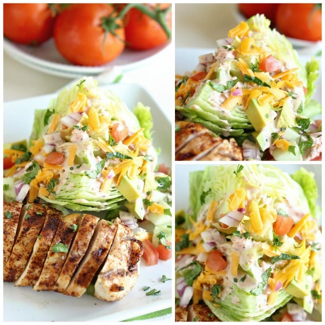 This Chicken Fajita Wedge Salad is a perfect way to enjoy fajitas in a light, healthy, and low-carb way!