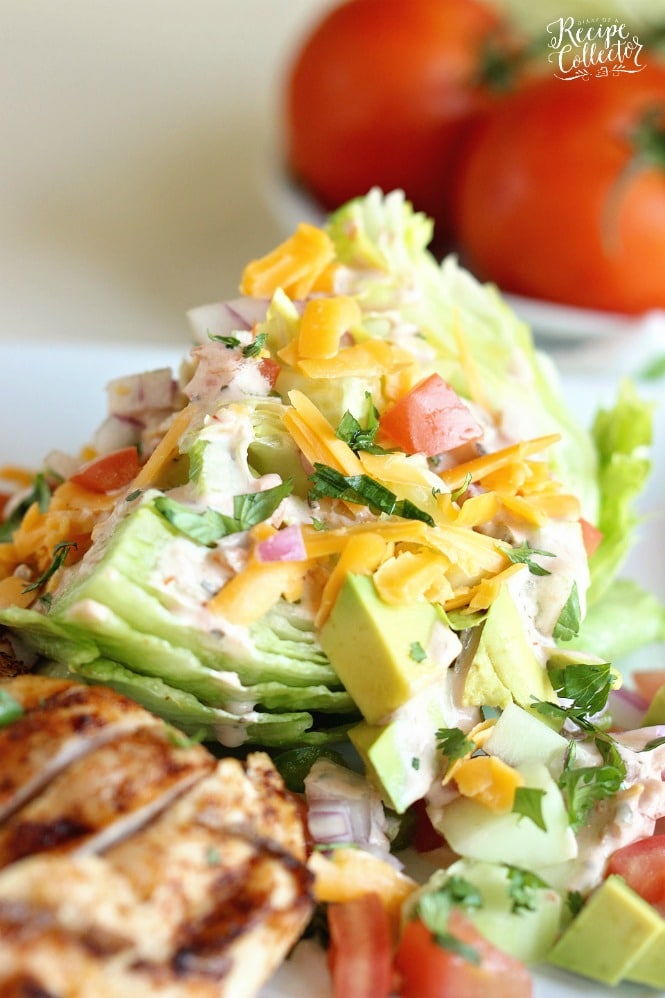 This Chicken Fajita Wedge Salad is a perfect way to enjoy fajitas in a light, healthy, and low-carb way!