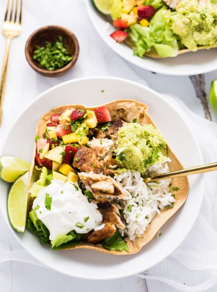 Weekly Family Meal Plan - Grilled Fish Taco Burrito Bowls