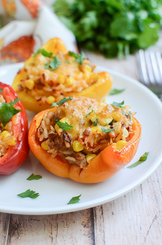 Weekly Family Meal Plan - Grilled Stuffed Peppers