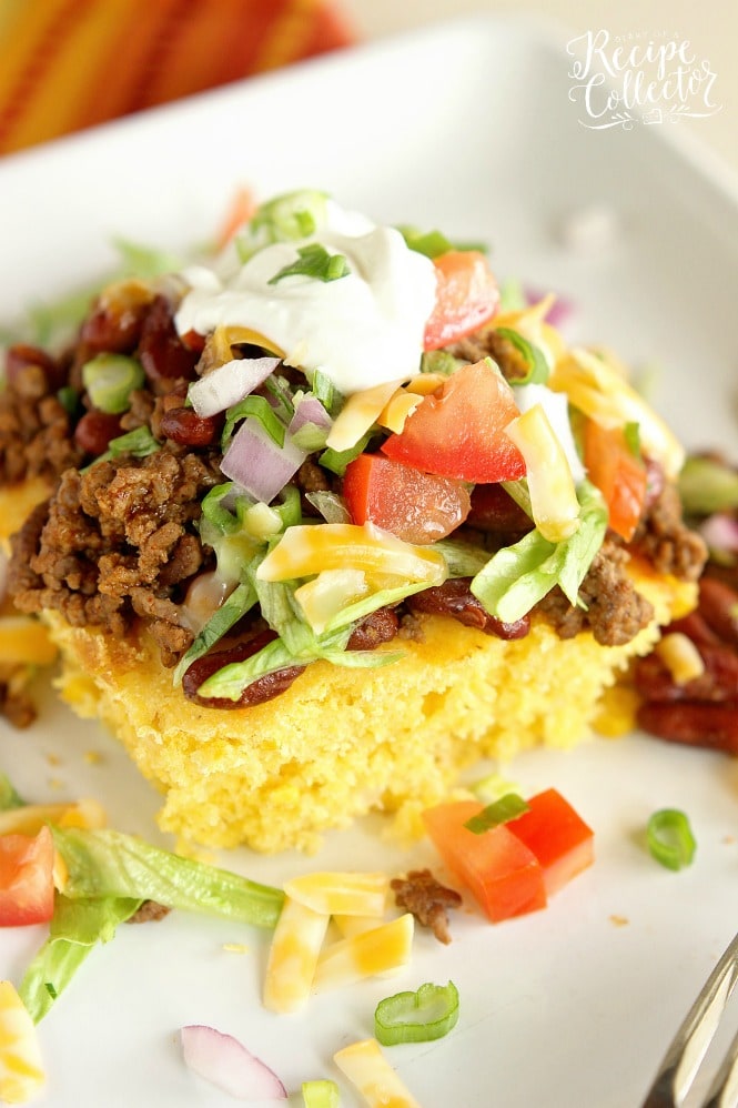 Taco Cornbread - Change up your taco night using cornbread for a delicious new twist!