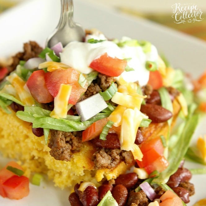 Taco Cornbread - Change up your taco night using cornbread for a delicious new twist!