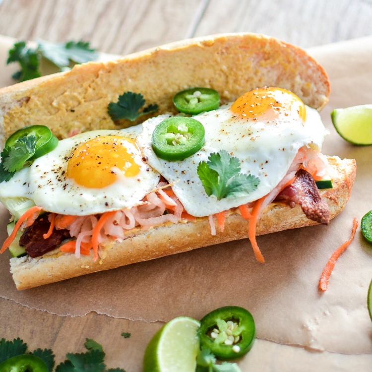 Weekly Family Meal Plan - Breakfast Banh Mi with Bacon and Curry Aioli