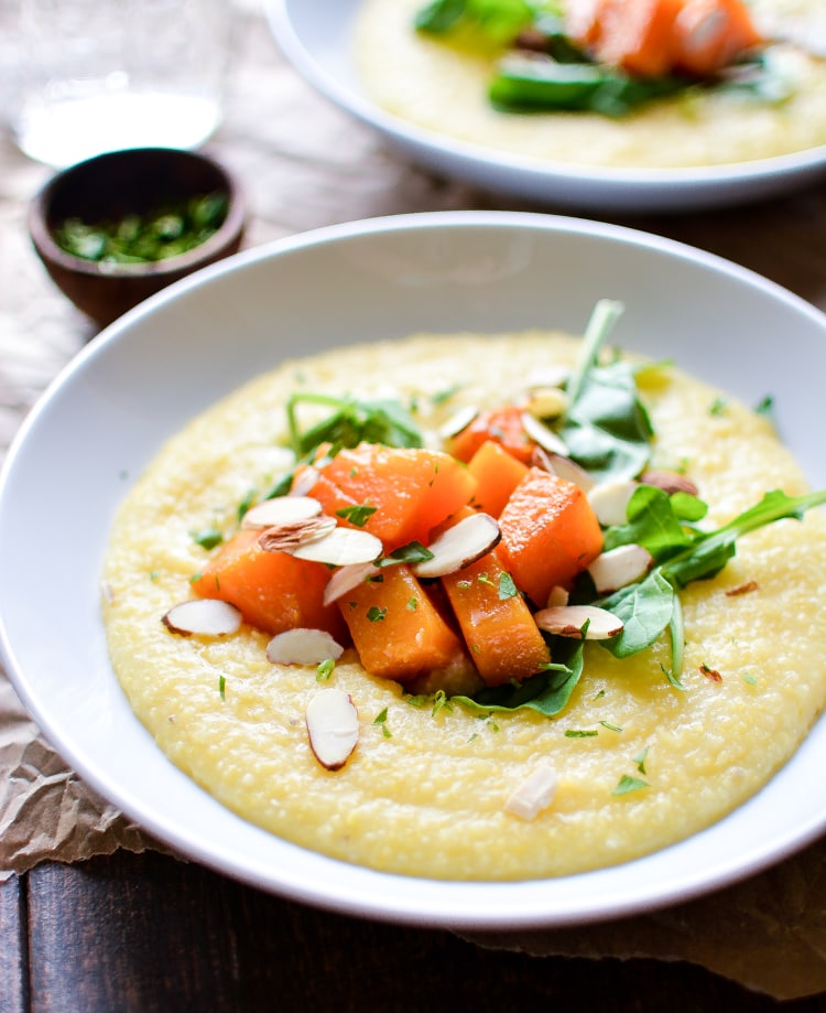 Butternut Squash and Cheesy Buckwheat Polenta