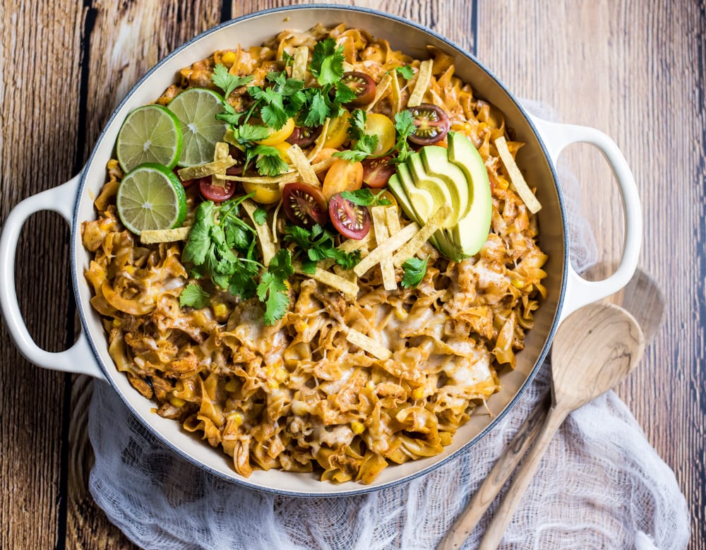 Weekly Family Meal Plan - 30 Minute Enchilada Pasta Bake