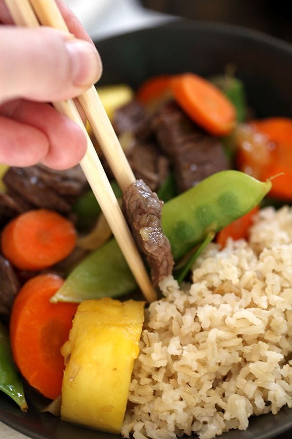 Weekly Family Meal Plan - Pineapple Beef Stir Fry